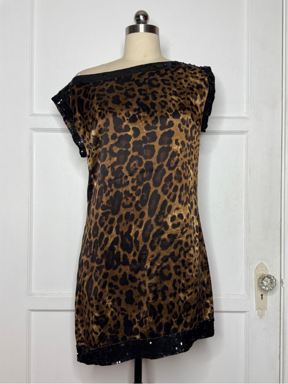 Marciano silk leopard dress